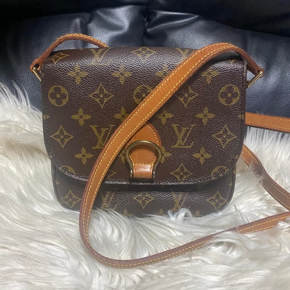 Louis Vuitton Brown Monogram Crossbody Bag with Tan Trim